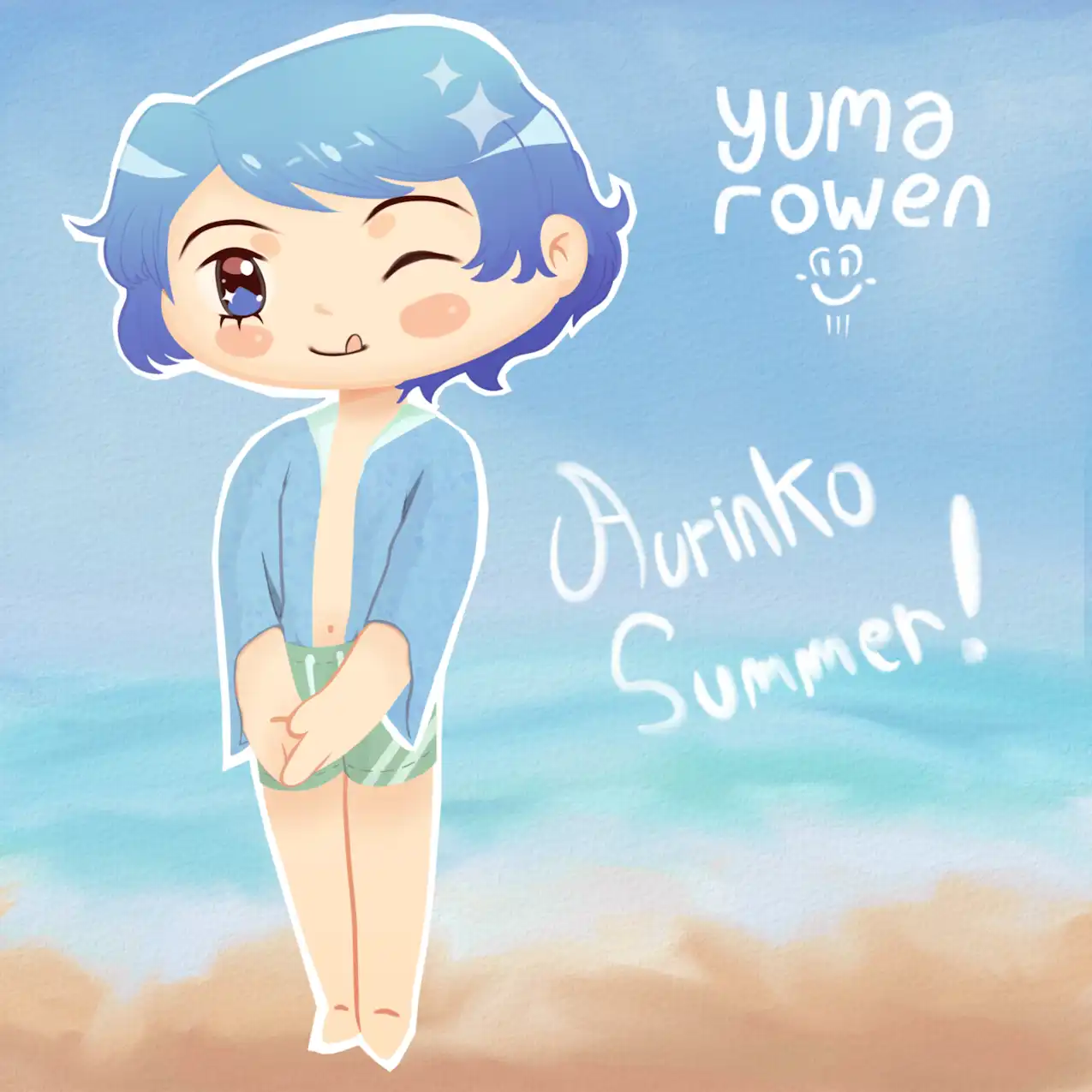 My entry in the #UtauBeachParty, using Aurinko, my UTAU!